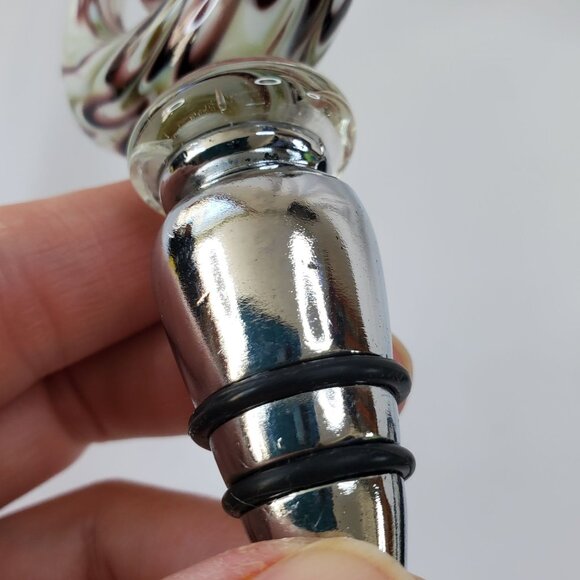 Murano Art Deco Swirl Glass Wine Stopper Murano Art Wine Stopper - Picture 4 of 8